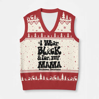 Melanoma Family Support V-Neck Knit Sweater Vest I Wear Black For My Mama