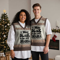 Melanoma Family Support V-Neck Knit Sweater Vest I Wear Black For My Mama