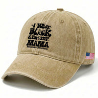 Melanoma Family Support Washed Cotton Baseball Cap I Wear Black For My Mama