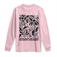 I Wear Black For My Mom Long Sleeve Shirt Melanoma Support Squad