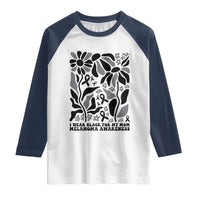 I Wear Black For My Mom Raglan Shirt Melanoma Support Squad
