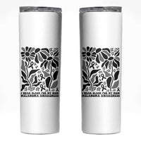 I Wear Black For My Mom Skinny Tumbler Melanoma Support Squad