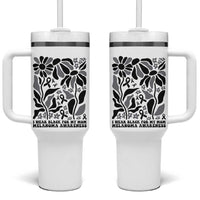 I Wear Black For My Mom Tumbler With Handle Melanoma Support Squad