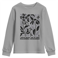 I Wear Black For My Mom Youth Sweatshirt Melanoma Support Squad