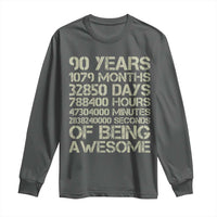 90 Years Of Being Awesome Long Sleeve Shirt 90th Birthday Gift Idea