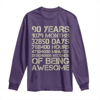 90 Years Of Being Awesome Long Sleeve Shirt 90th Birthday Gift Idea
