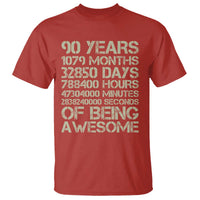 90 Years Of Being Awesome T Shirt 90th Birthday Gift Idea