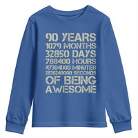 90 Years Of Being Awesome Youth Sweatshirt 90th Birthday Gift Idea