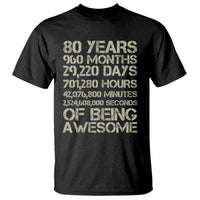 Vintage 80th Birthday Gift T Shirt 80 Years Of Being Awesome
