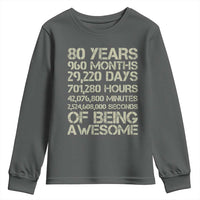 Vintage 80th Birthday Gift Youth Sweatshirt 80 Years Of Being Awesome