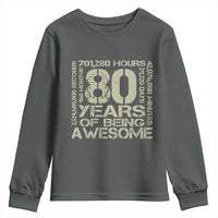80th Milestone Birthday Youth Sweatshirt 80 Years Of Being Awesome