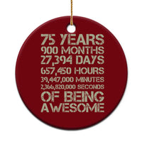 Vintage 75th Milestone Birthday Ceramic Ornament 75 Years Of Being Awesome
