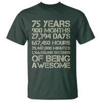 Vintage 75th Milestone Birthday T Shirt 75 Years Of Being Awesome