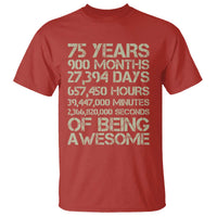 Vintage 75th Milestone Birthday T Shirt 75 Years Of Being Awesome