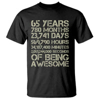 65th Milestone Birthday Gift T Shirt 65 Years Of Being Awesome