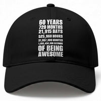 Cheers To 60 Years Birthday Baseball Cap Sixty Years Of Awesome