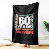 Retro 60 Years Of Being Awesome Throw Blanket 60th Birthday Gift Idea