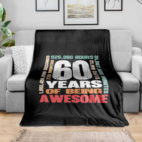 Retro 60 Years Of Being Awesome Throw Blanket 60th Birthday Gift Idea