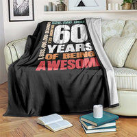 Retro 60 Years Of Being Awesome Throw Blanket 60th Birthday Gift Idea
