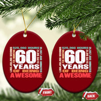 Retro 60 Years Of Being Awesome Ceramic Ornament 60th Birthday Gift Idea