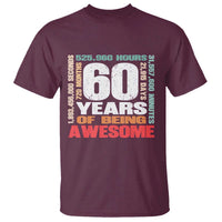 Retro 60 Years Of Being Awesome T Shirt 60th Birthday Gift Idea