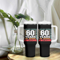 Retro 60 Years Of Being Awesome Tumbler With Handle 60th Birthday Gift Idea