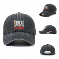 Retro 60 Years Of Being Awesome Washed Cotton Baseball Cap 60th Birthday Gift Idea