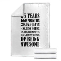 55th Milestone Birthday Throw Blanket 55 Years Of Being Awesome Graphic