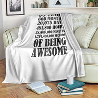 55th Milestone Birthday Throw Blanket 55 Years Of Being Awesome Graphic