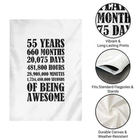55th Milestone Birthday Garden Flag 55 Years Of Being Awesome Graphic