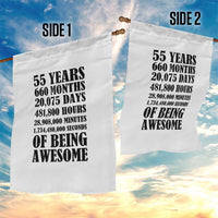 55th Milestone Birthday Garden Flag 55 Years Of Being Awesome Graphic