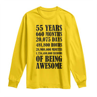 55th Milestone Birthday Long Sleeve Shirt 55 Years Of Being Awesome Graphic