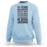 55th Milestone Birthday Sweatshirt 55 Years Of Being Awesome Graphic