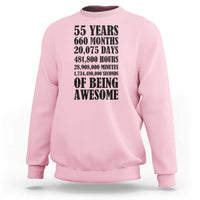 55th Milestone Birthday Sweatshirt 55 Years Of Being Awesome Graphic