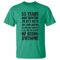 55th Milestone Birthday T Shirt 55 Years Of Being Awesome Graphic