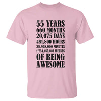 55th Milestone Birthday T Shirt 55 Years Of Being Awesome Graphic