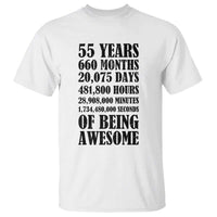 55th Milestone Birthday T Shirt 55 Years Of Being Awesome Graphic