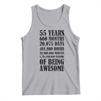 55th Milestone Birthday Tank Top 55 Years Of Being Awesome Graphic
