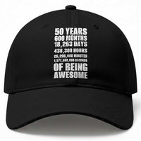 50 Years Of Being Awesome Baseball Cap 50th Birthday Gift Idea