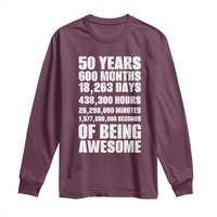 50 Years Of Being Awesome Long Sleeve Shirt 50th Birthday Gift Idea