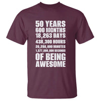 50 Years Of Being Awesome T Shirt 50th Birthday Gift Idea