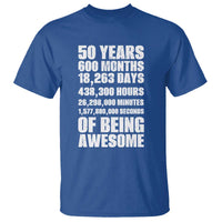 50 Years Of Being Awesome T Shirt 50th Birthday Gift Idea