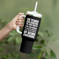 50 Years Of Being Awesome Tumbler With Handle 50th Birthday Gift Idea