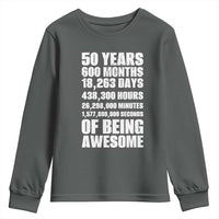 50 Years Of Being Awesome Youth Sweatshirt 50th Birthday Gift Idea