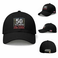Vintage 50 Years Of Being Awesome Baseball Cap 50th Birthday Legend Gift Idea