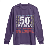 Vintage 50 Years Of Being Awesome Long Sleeve Shirt 50th Birthday Legend Gift Idea