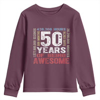 Vintage 50 Years Of Being Awesome Youth Sweatshirt 50th Birthday Legend Gift Idea