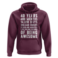 40 Years of Being Awesome Hoodie Vintage 1986 Fortieth Birthday Graphic