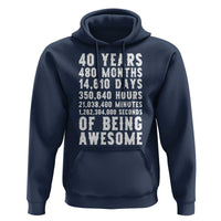40 Years of Being Awesome Hoodie Vintage 1986 Fortieth Birthday Graphic
