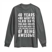 40 Years of Being Awesome Long Sleeve Shirt Vintage 1986 Fortieth Birthday Graphic
